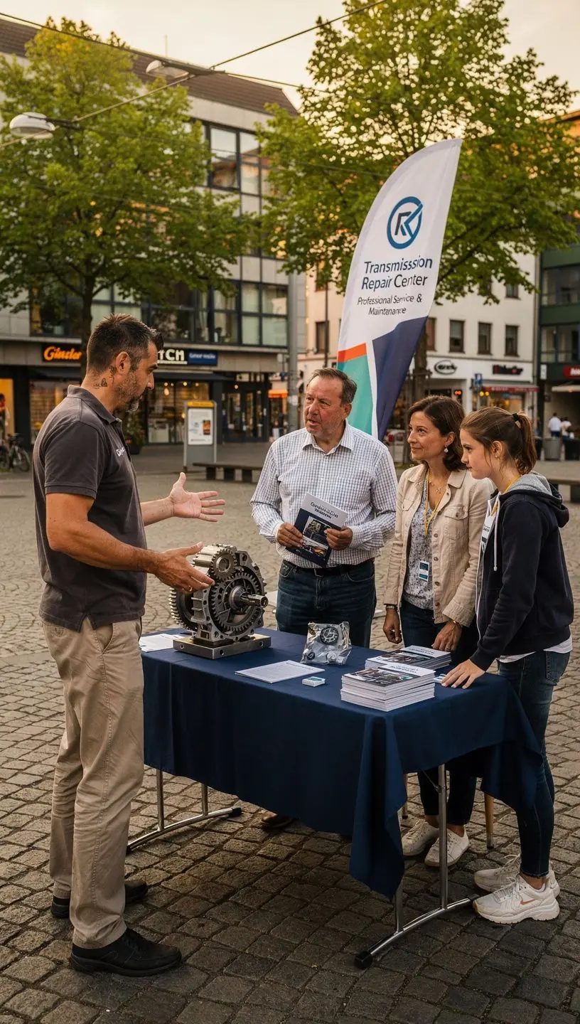 Übersicht eines professionell ausgestatteten Reparaturzentrums mit Fokus auf Getriebewartung und -ersatz in Deutschland